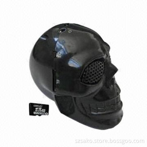 Skull-shaped Portable Speaker with Flash Eyes/TF Card Slot/FM Radio/MP3 Player Format